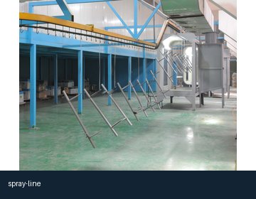 Powder-coating line for metal components